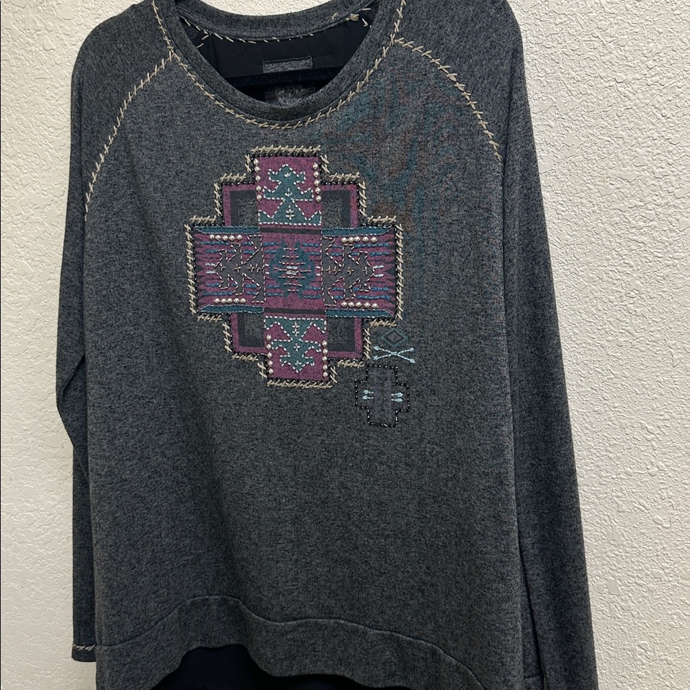 Double D Ranch Beaded Pullover Sweater - image 3